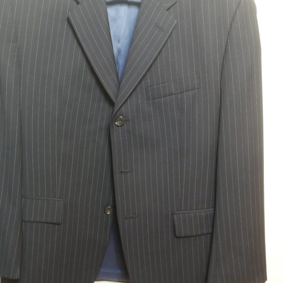 Lauren Ralph Lauren Navy Pinstripe Wool Suit Jacket 40S - Picture 10 of 16